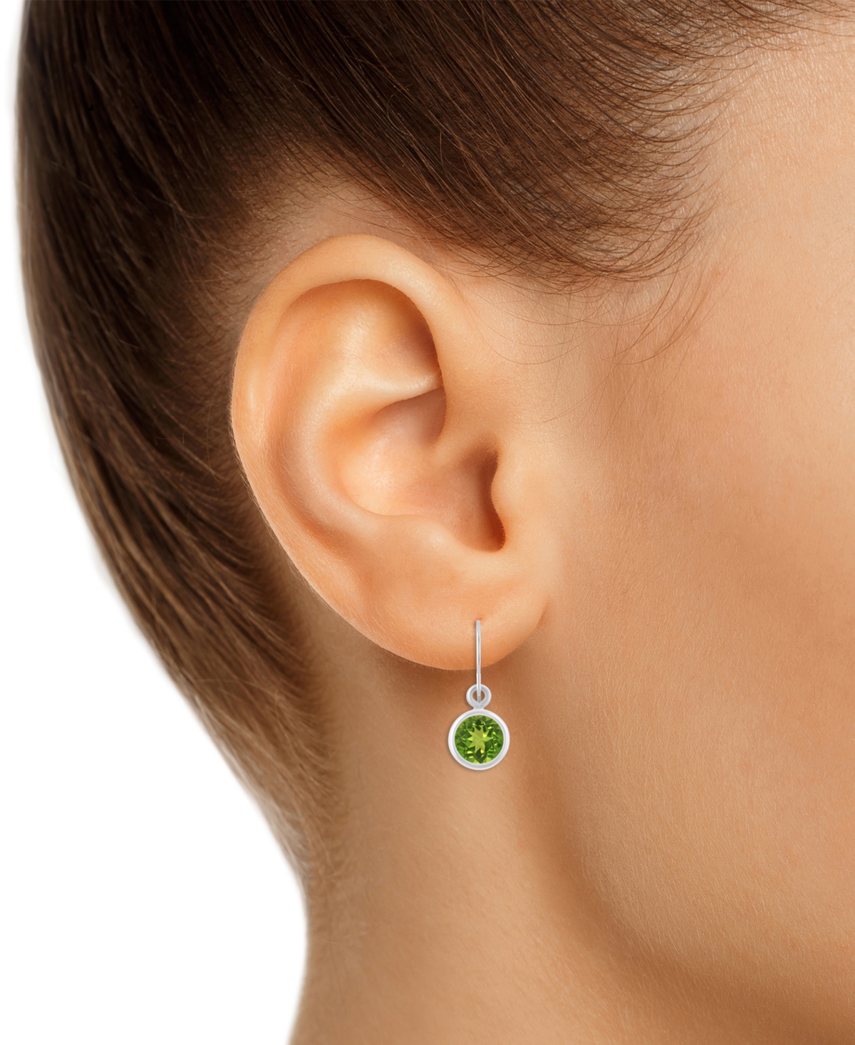 Macy's Created Sapphire Oval Stud Earrings (1-1/2 Ct. T.w.) In 10k Yellow Gold (also In Additional Gemstone In Peridot,white Gold