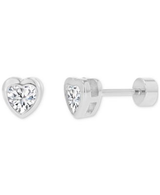 Cubic Zirconia Heart Stud Earrings (3/4 ct. t.w.) in 14k Gold-Plated Sterling Silver