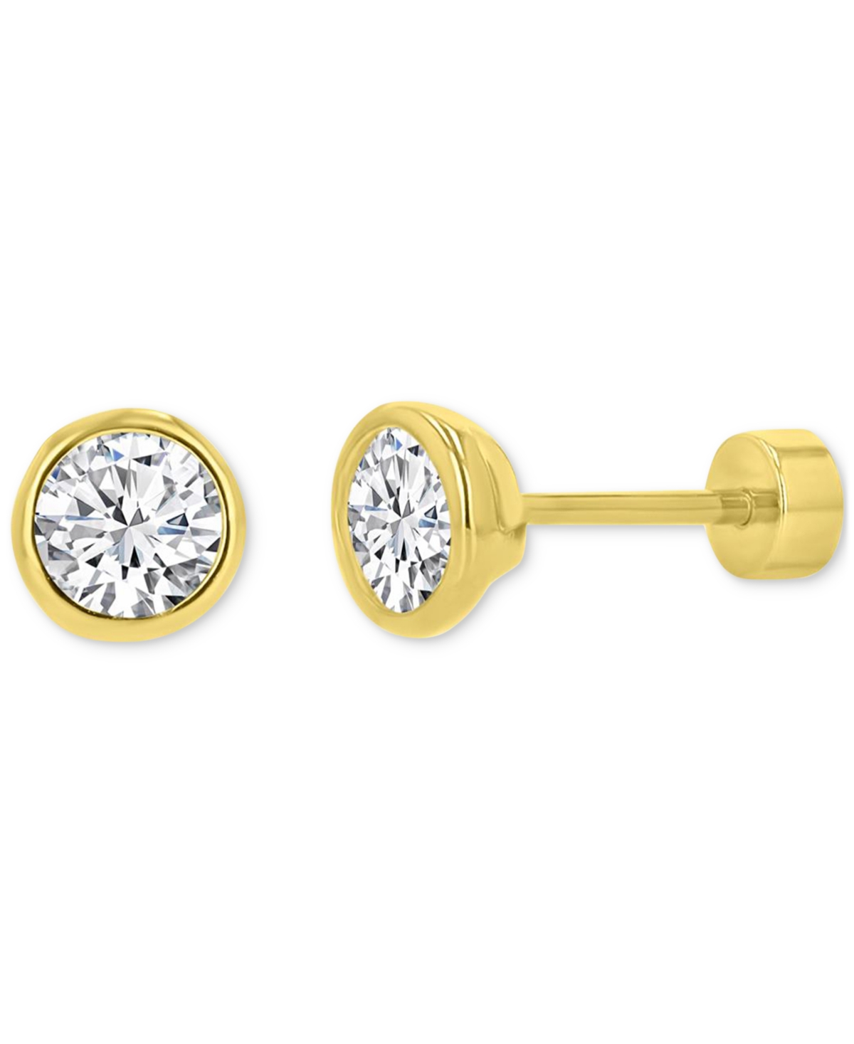 Macy's Cubic Zirconia Stud Earrings (1-1/2 Ct. T.w.) In 14k Gold-plated Sterling Silver In Gold