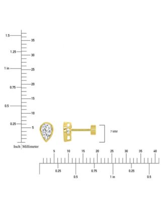 Cubic Zirconia Tear-Shape Stud Earrings (1-1/3 ct. t.w.) in 14k Gold-Plated Sterling Silver