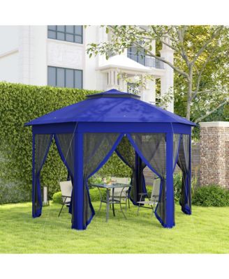 13' x 13' Pop Up Gazebo with 6 Zippe Mesh Netting,