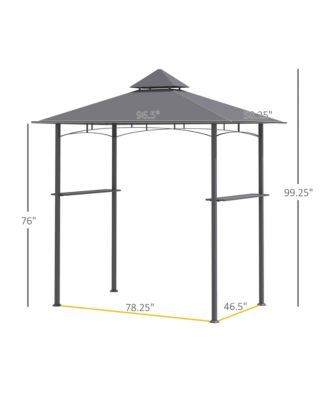 8' x 5' Grill Gazebo with Double Roof BBQ Gazebo,