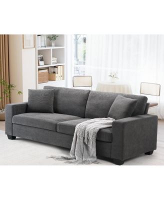 3-Seater Corduroy Sofa with Removable Cover and Deep Seats