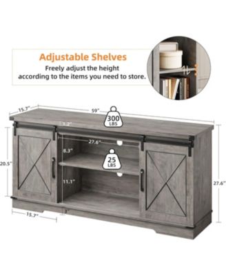 TV Stand for 65 Inch TV, Entertainment Center with Storage and Sliding Barn Doors