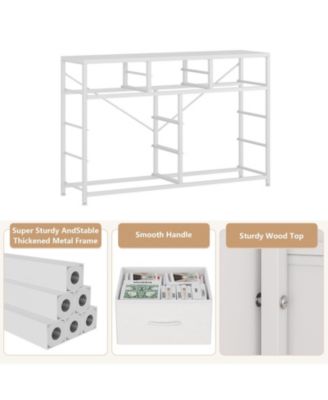 Dresser for Bedroom TV Stand for 55" TV, Entertainment Center with 10 Drawers