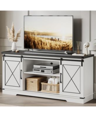TV Stand for 65 Inch TV, Entertainment Center with Storage and Sliding Barn Doors