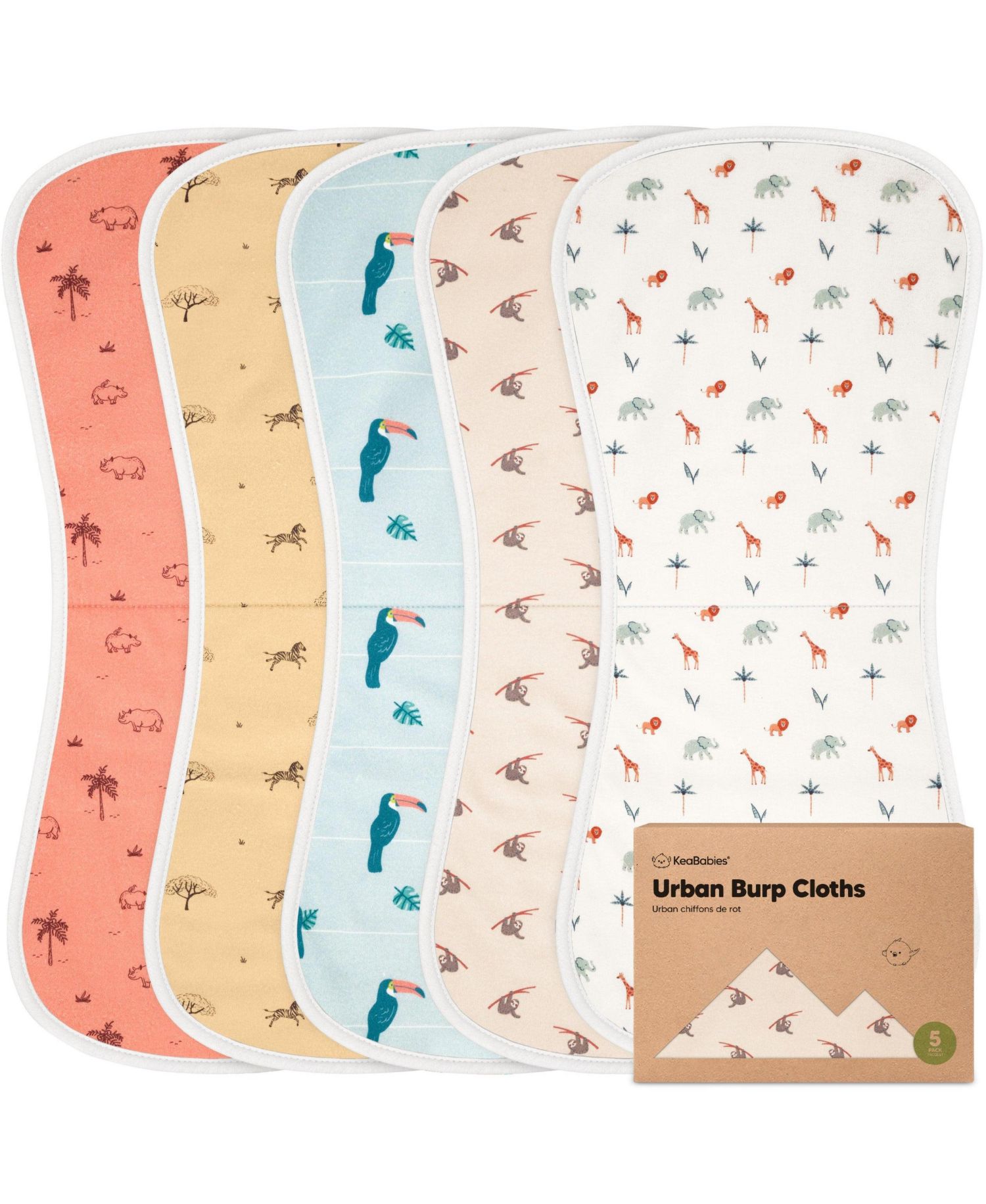 Kids Urban Baby Burp Cloths, Organic Burping Cloth for Babies, Burp Rags for Baby Girls, Boys