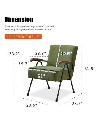 Modern Accent Chair High Back, Living Room Chairs with Metal Legs and Soft Padded