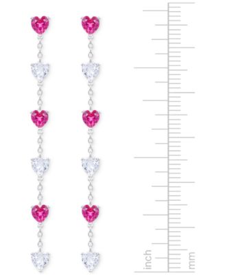Lab Created Ruby (5-1/2 ct. t.w.) & White Sapphire (5-1/2 ct. t.w.) Heart Necklace, Bracelet & Earrings in Sterling Silver