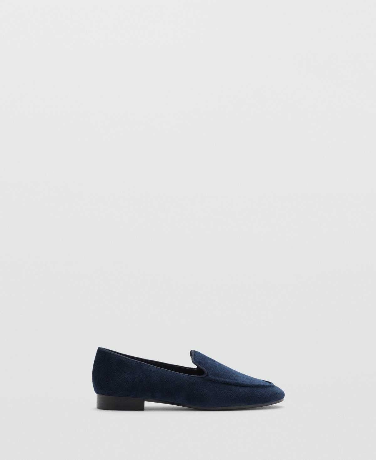 Mango Women's Slip-on Velvet Loafers In Blue