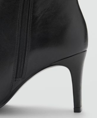 MANGO Women's Leather Pointed Ankle Boots