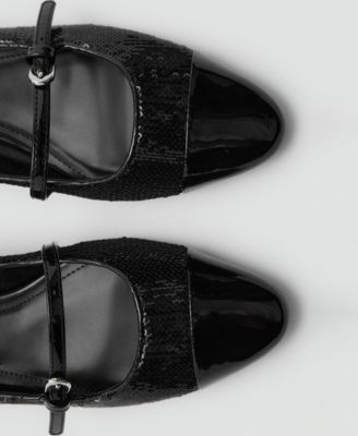 MANGO Women's Tall Leg Leather Mary Janes Shoe