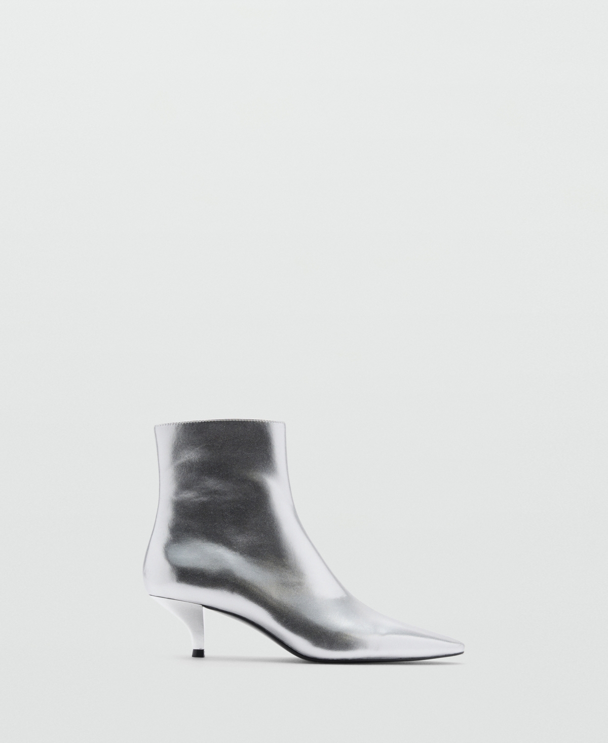 Mango Women's Metallic Effect Pointed Toe Boots In Silver