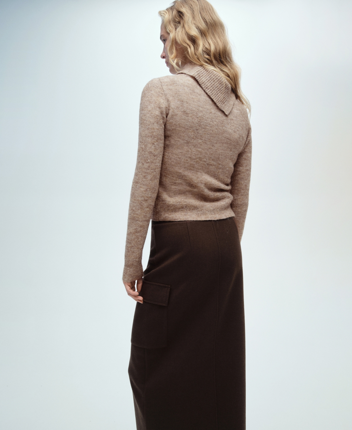 Mango Women's Wraparound Lapel Neck Sweater