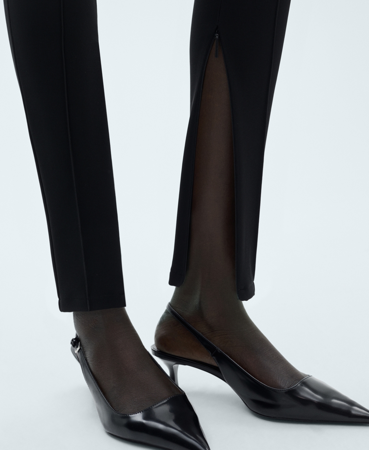 Shop Mango Women's Seam Detail Leggings In Black