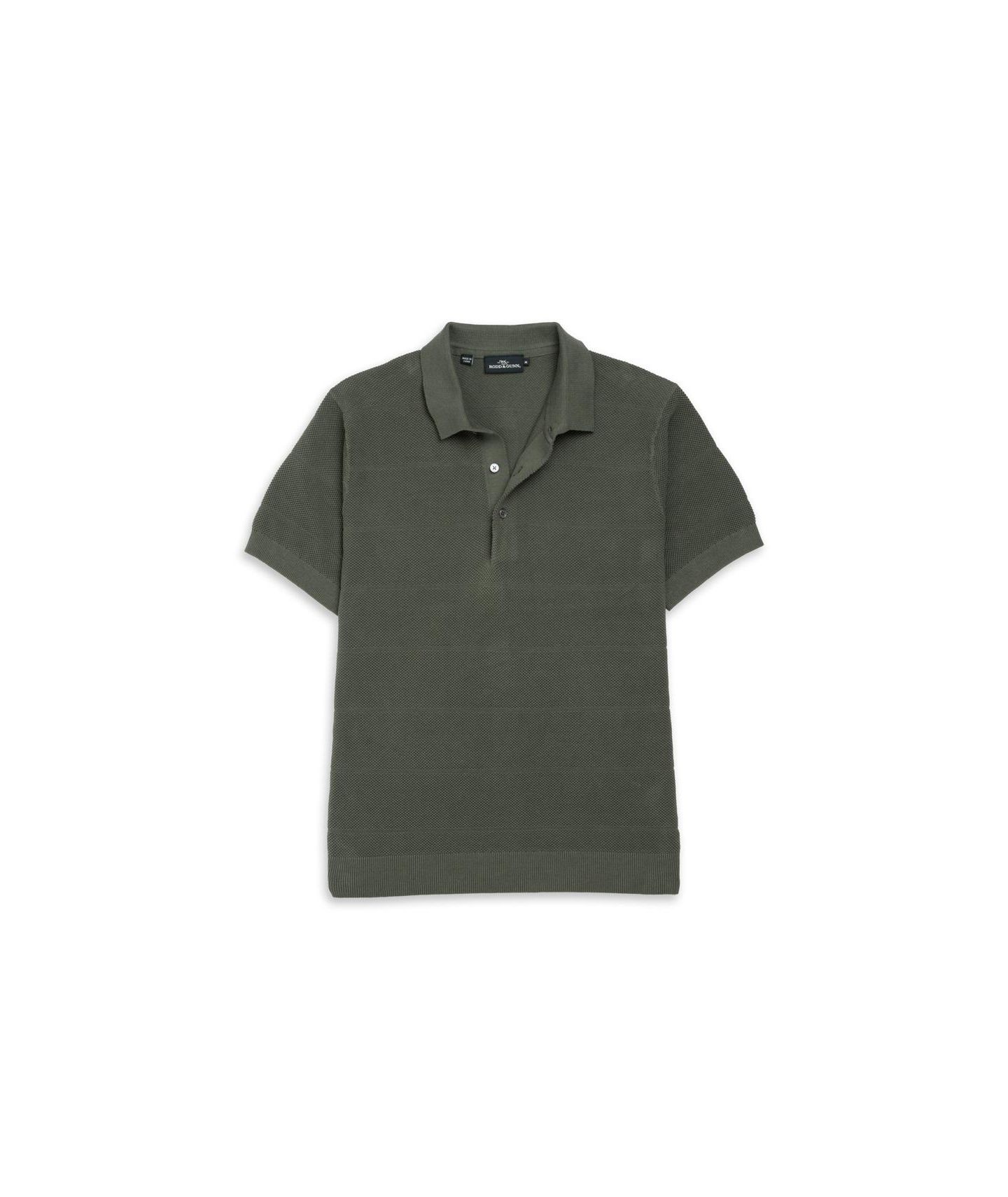 Мужское поло Rodd & Gunn Masons Flat Knit Polo Shirt, цвет: Тёмно-зелёный — фото 6