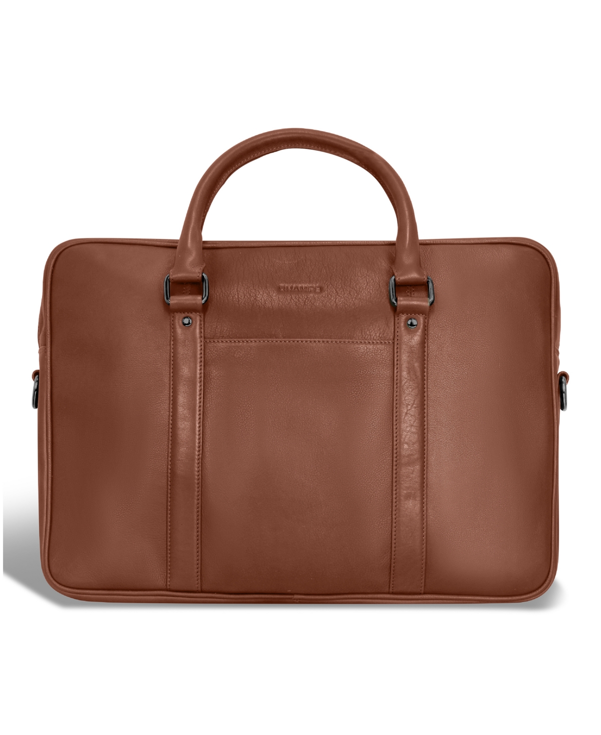Champs Onyx Collection Leather Slim Briefcase In Brown