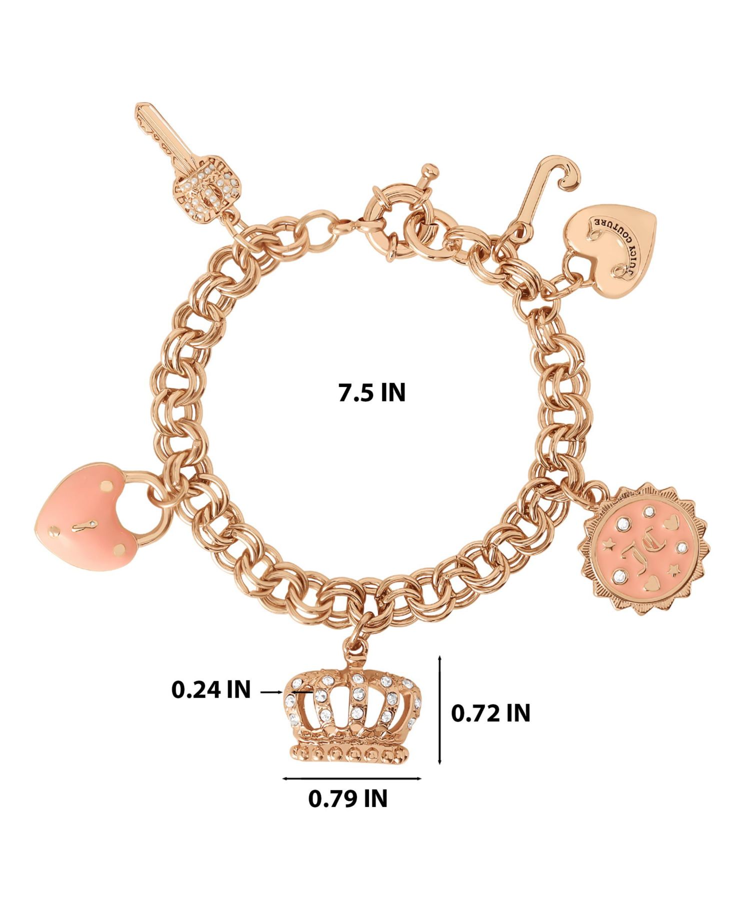 -Tone Charm Bracelet with PavÃ© Accents