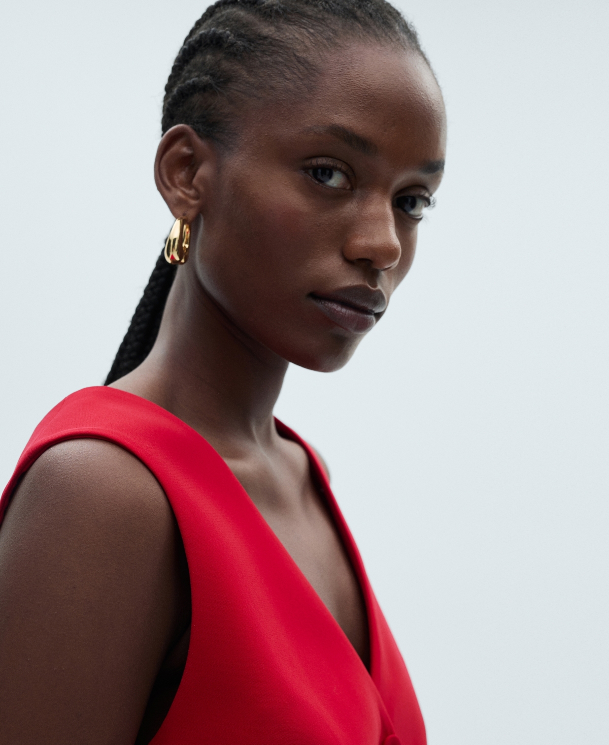 Mango Iguana Cotton Blend Vest In Red