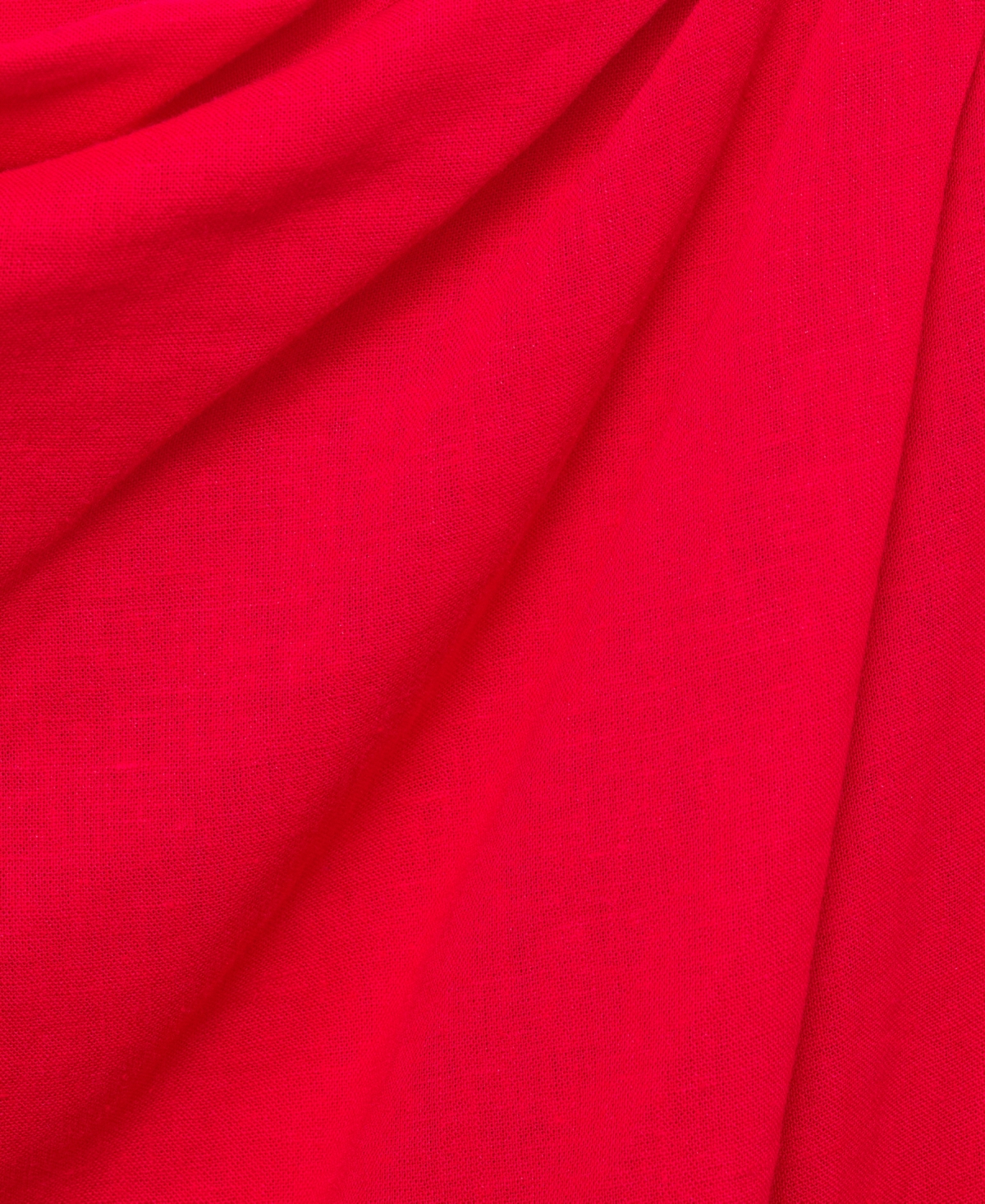 Shop Mango Women's Draped Collar Linen Dress In Red