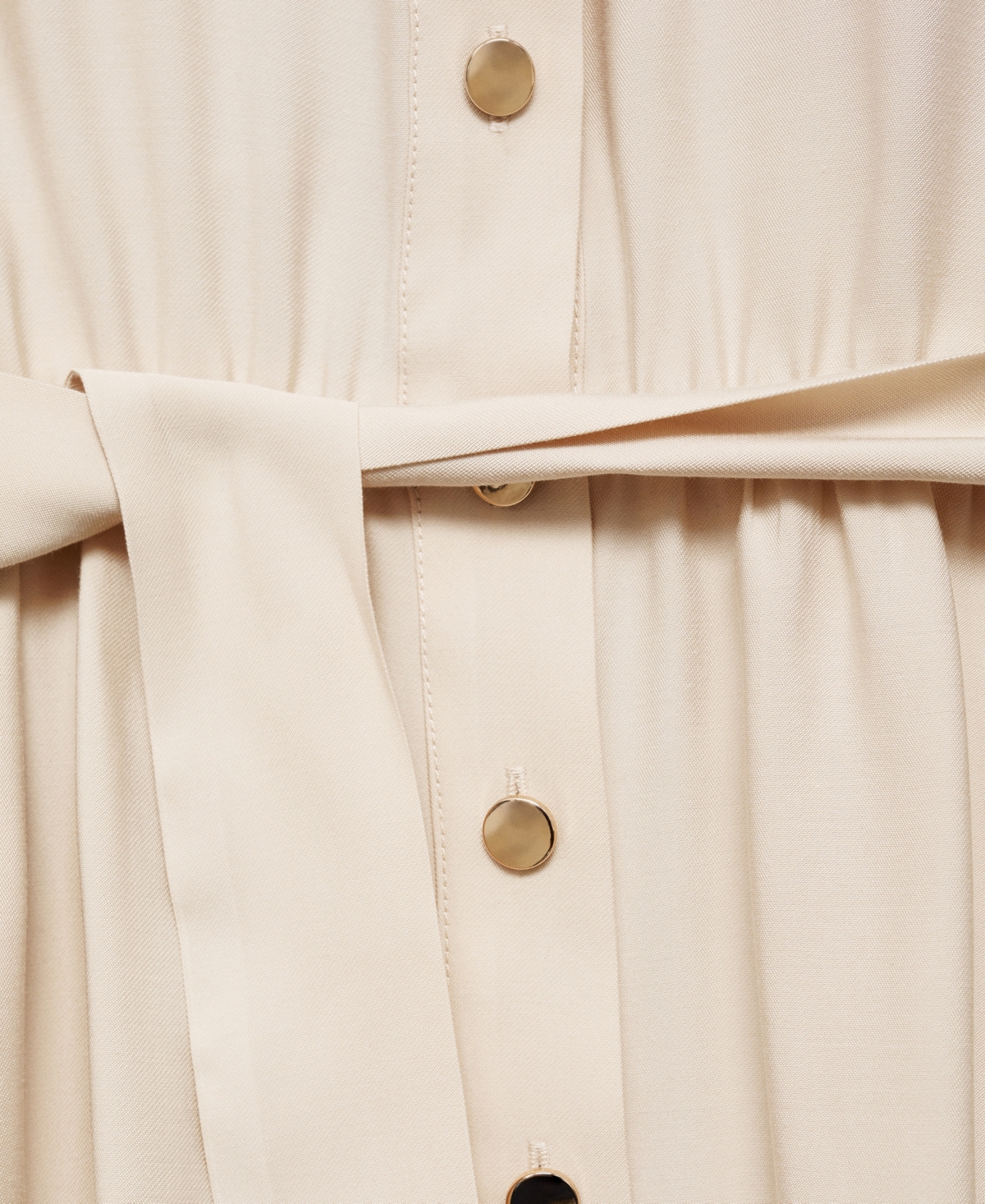 Shop Mango Women's Belt Shirt Dress In Beige