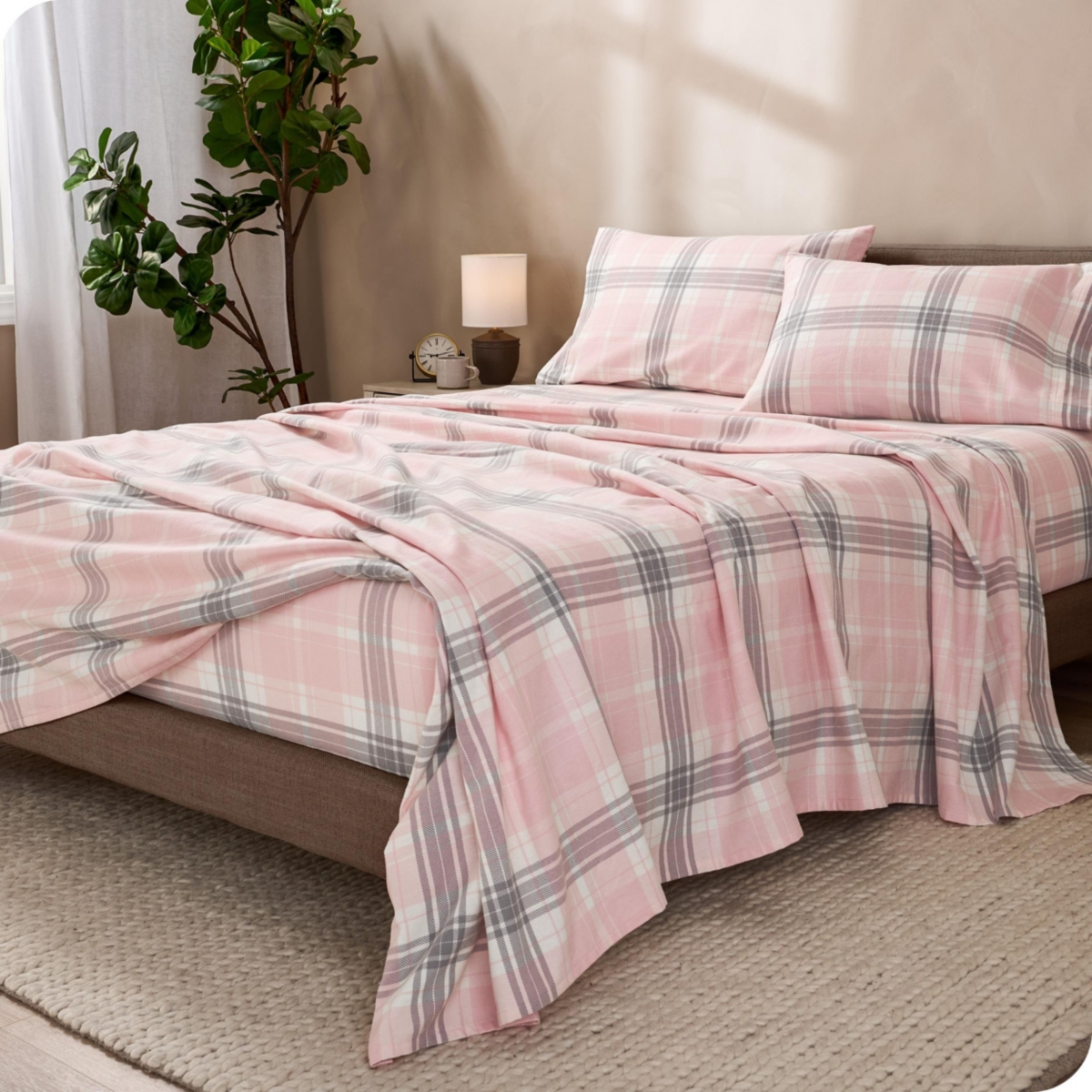 Bare Home Printed Cotton Flannel Sheet Set