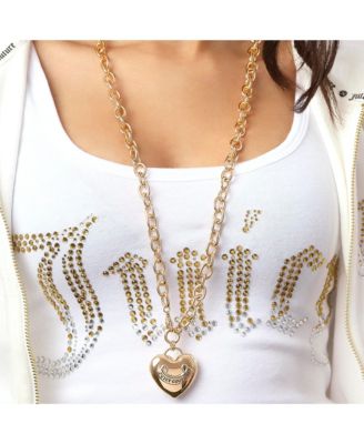 Gold-Tone Long Heart Pendant Necklace