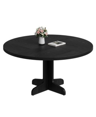 Round Dining Table for 4People, 47 Inch Farmhouse Kitchen Table