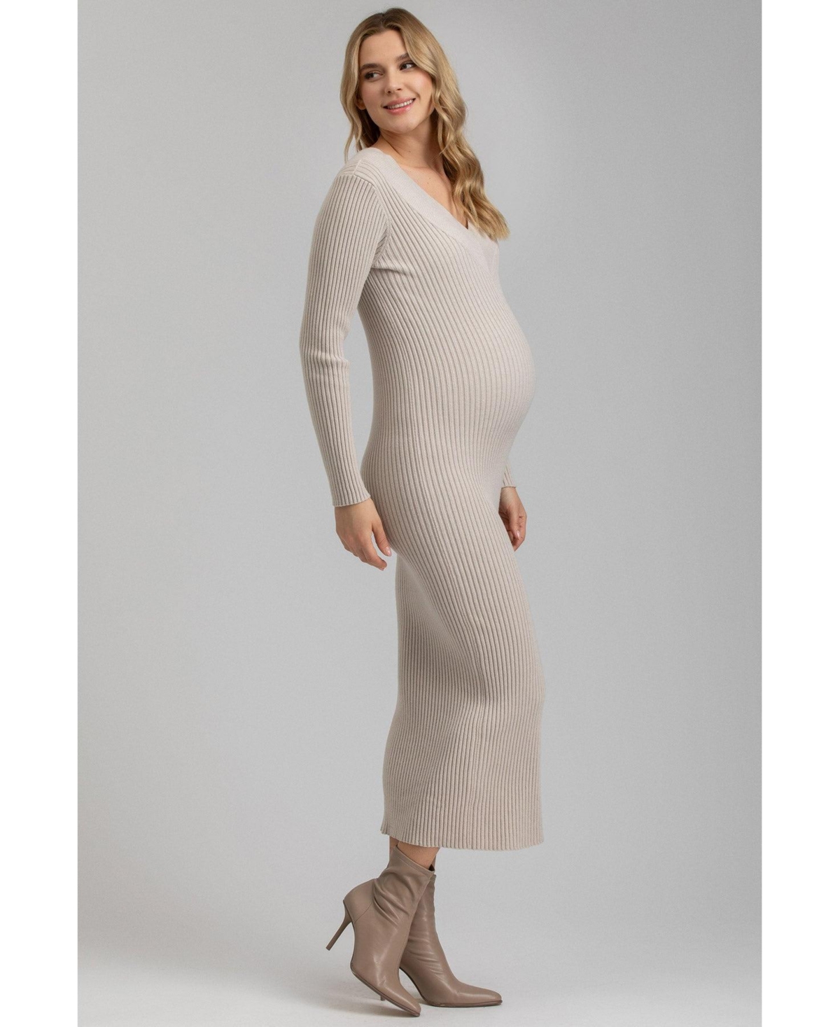 Pietro Brunelli Maternity Women's Dress Cara In Chalk