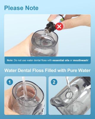 Water Flossers for Teeth Cleaning Upgraded 300ml (Black)
