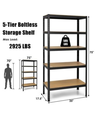 71 inch Heavy Duty Steel Adjustable 5 Level Storage Shelves