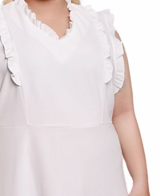 Plus Size Flutter Sleeve Scuba Dress