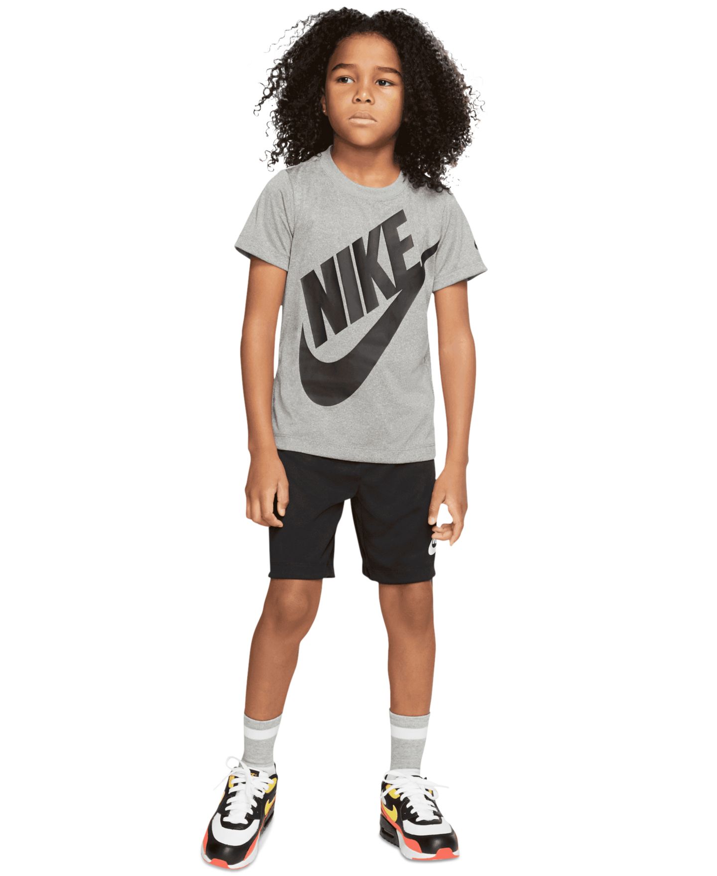 Nike Boys' 4-7 Futura Short-Sleeve T-Shirt and Shorts, 2-Piece Set, цвет: Чёрный — фото 1