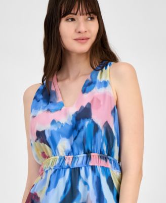 Women's Floral-Print Chiffon Maxi Dress