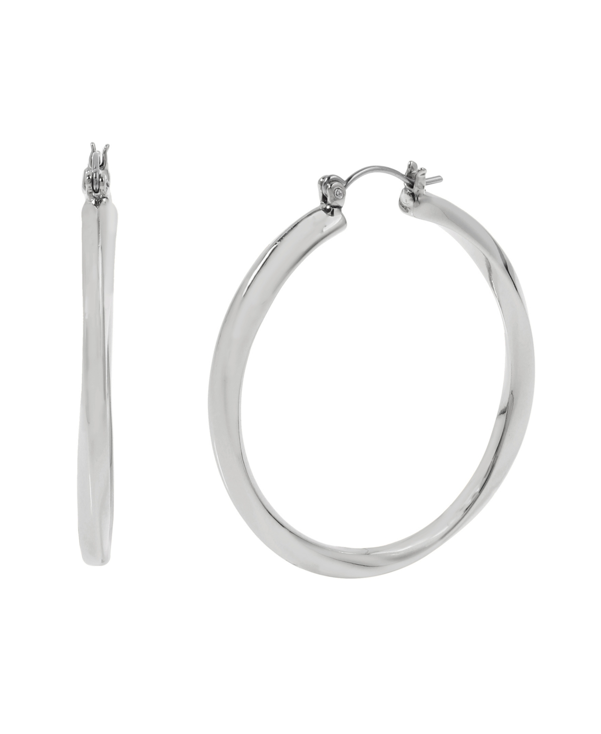 Woven Twist Large Hoop Earrings - Gold