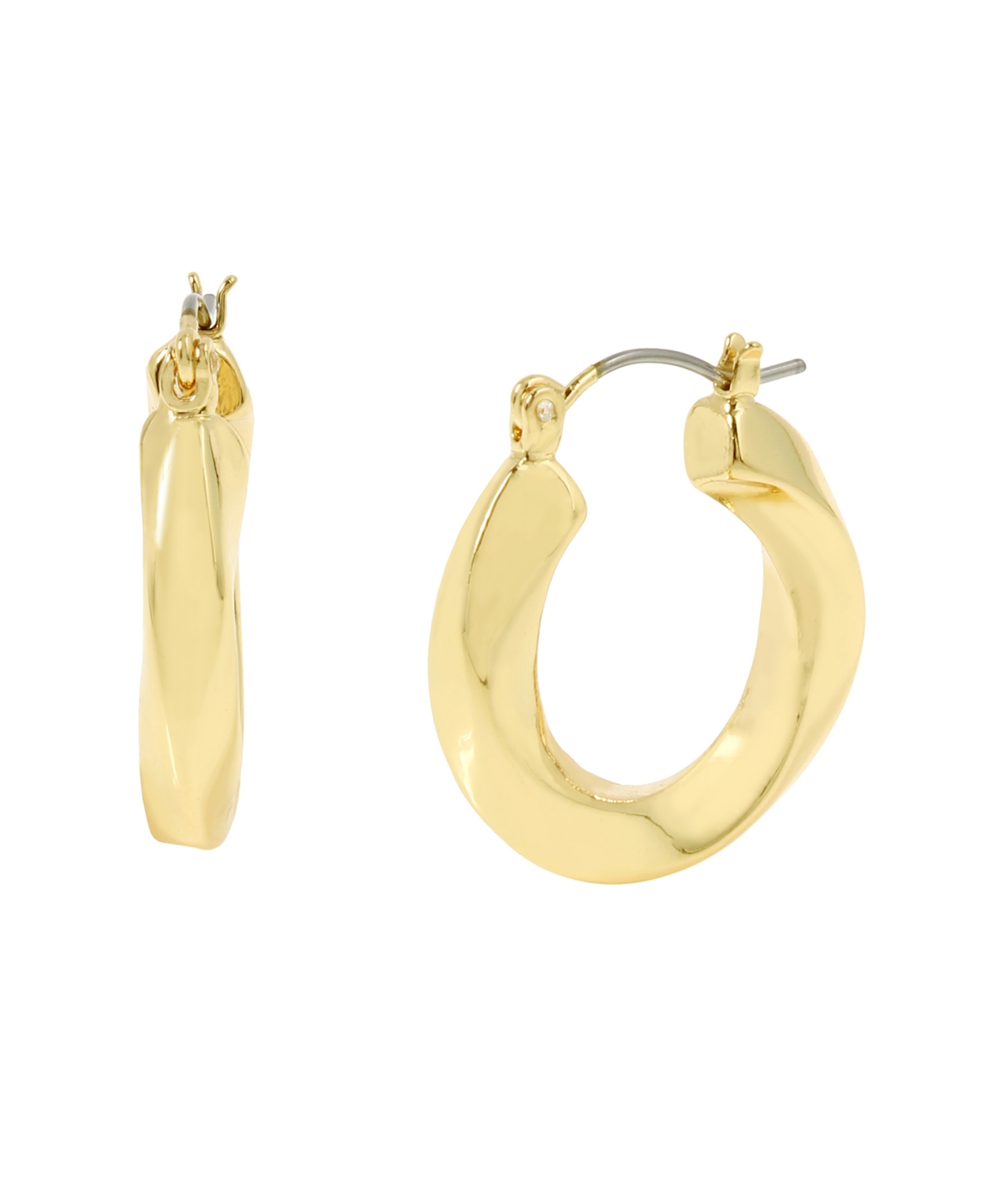 Woven Twist Small Hoop Earrings - Gold