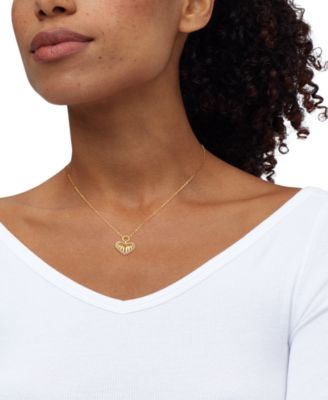 Diamond Heart Pendant 18" Necklace (1/10 ct. t.w.) in 14k Gold-Plated Sterling Silver