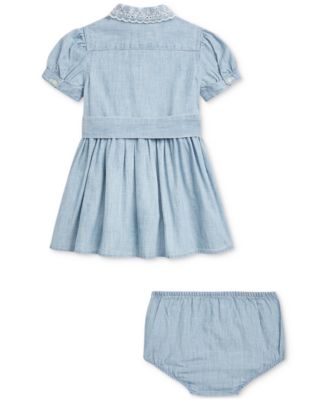 Baby Belted Chambray Shirtdress