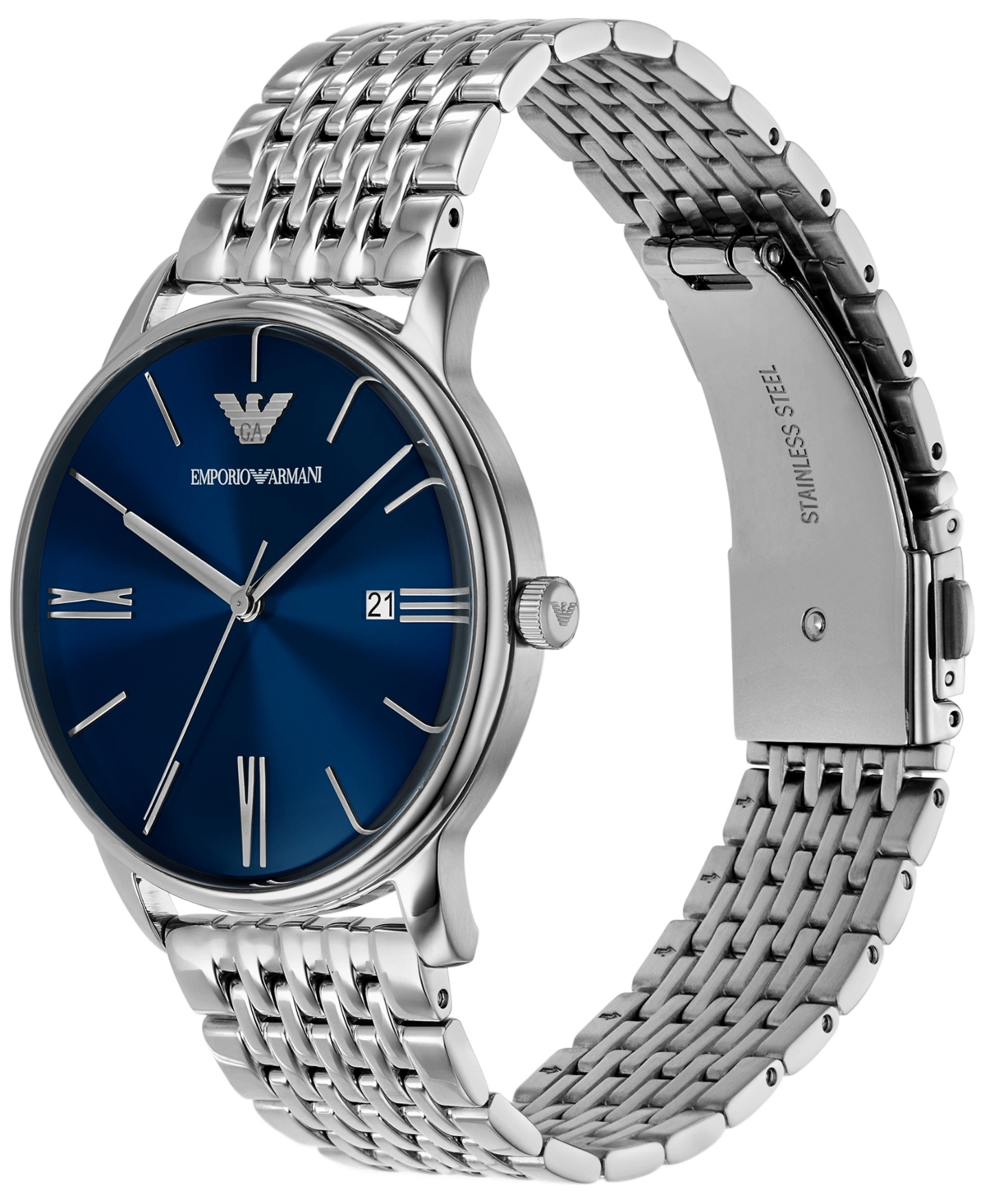 Emporio Armani Men's Stainless Steel Bracelet Watch 39mm In Silver