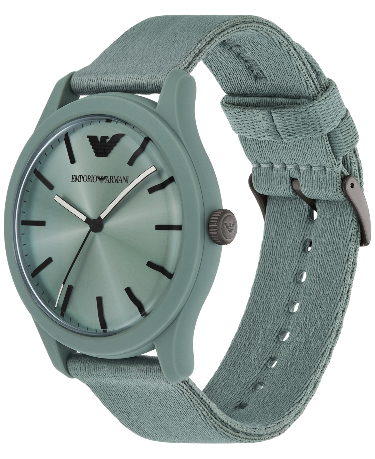 Emporio Armani Men's Green Tide Ocean Material Strap Watch 45mm In Green