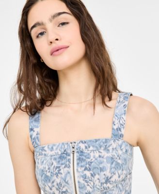 売れ筋商品|||リーバイス カットソー トップス レディース Women's Cotton Floral-Print Zippered Bustier Top Ophelia Floral Levi's Premium Women's Cotton Floral-Print Zippered Bustier