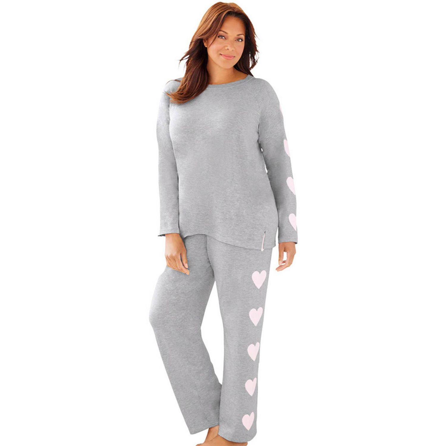 Plus Size Dreams and Co. Side Print Pajama Set