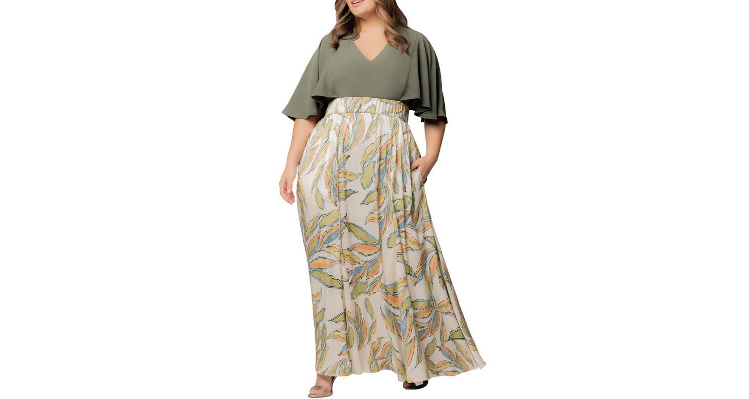 Plus Size Avisa Flowy A Line Evening Gown
