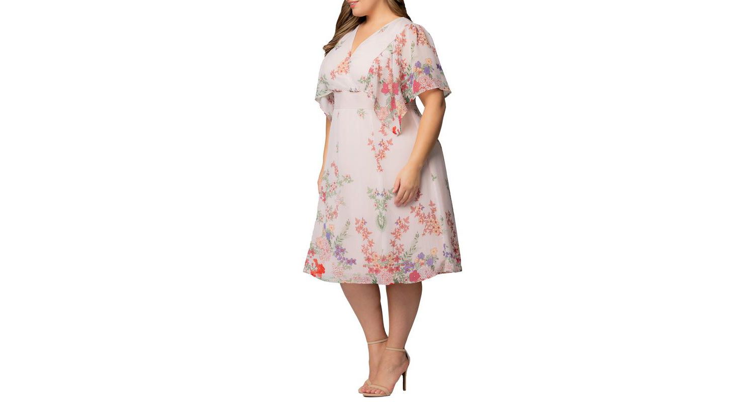 Plus Size Breezy Border Print Cocktail Dress