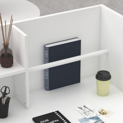 Computer Desk with Drawers, White Office Desk with Storage Cabinet, Study Writing Table for Home Office, Bedroom