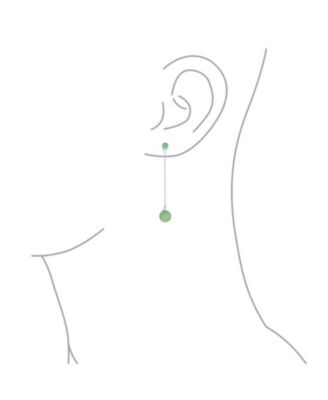 Simple Dangle Earrings with Black Onyx or Green Jade in Sterling Silver