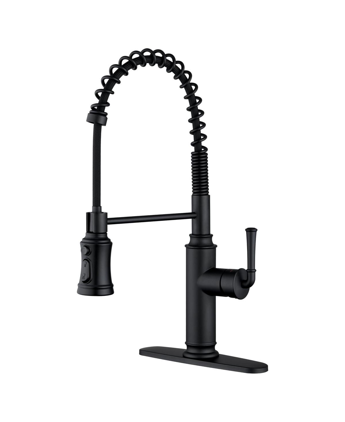 Kitchen Faucet with Pull Down Sprayer, with 360&#xB0;Rotation Spout and 3-Function Nozzle for Use in Various Kitchen Styles - Matte black