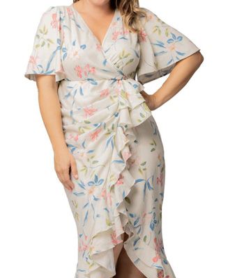 Plus Size Alexandra Ruffle Faux Wrap Gown