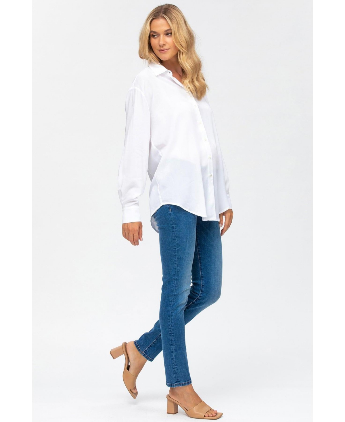 Pietro Brunelli Maternity Maternity Pietro Brunelli Cool Girl Jeans In Medium Light Stoned