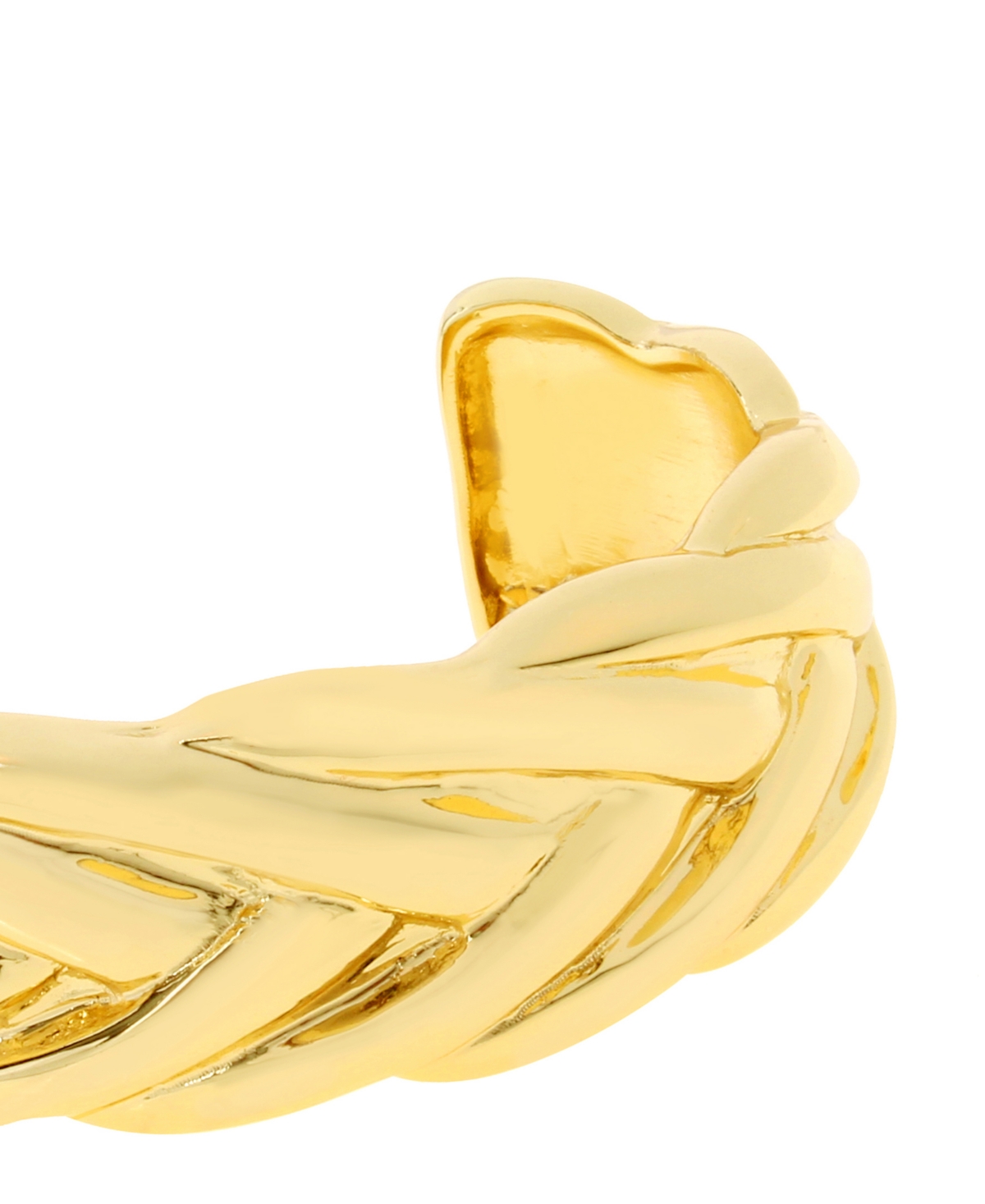 Steve Madden Rhodium Woven Twist Cuff Bracelets In Gold